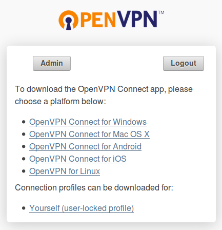 Web интерфейс OpenVPN Access Server